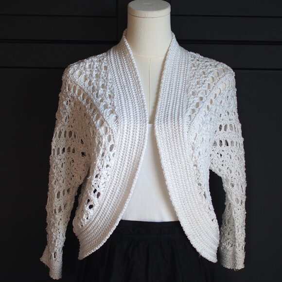 Dana Buchman | Crochet White Shrug - Picture 1 of 6